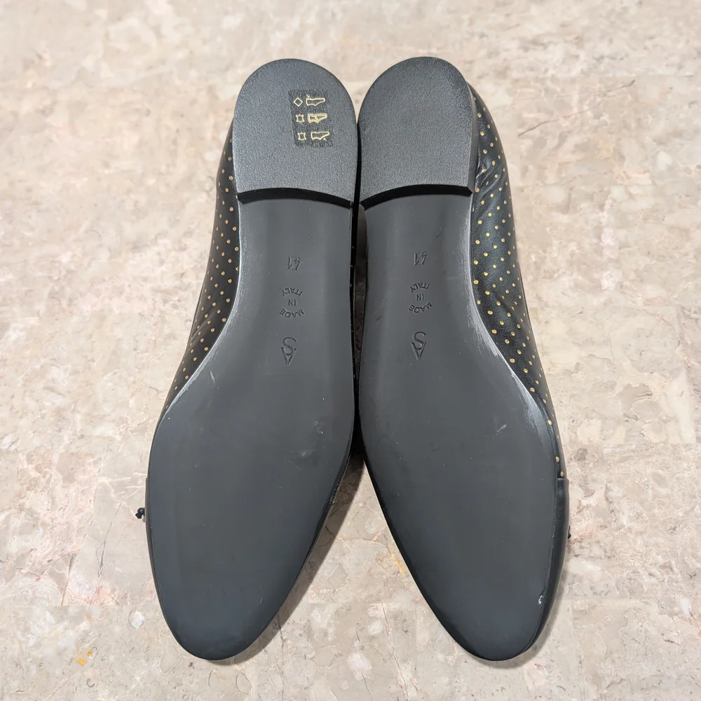 A. Soliani como Ballet Flats with Gold Stud Detail - Picture 3 of 9